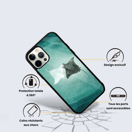 Coque téléphone raie manta